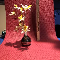 Flowers In Tear Drop Vase