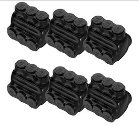 6 - 3 Port Electrical Cable Connectors 350MCM-6AWG Insulated Multi Tap Connect SH-ITC-103D-350MCM-6PCS Black QMS-D350-3 **Damaged Box**