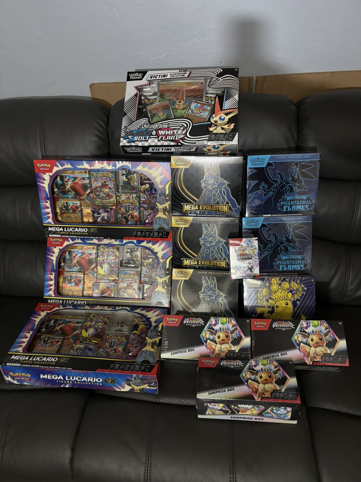 Pokemon TCG Scarlet & Violet Prismatic Evolutions, Mega Evolutions, Phantasmal Flames Lot Collection π₯