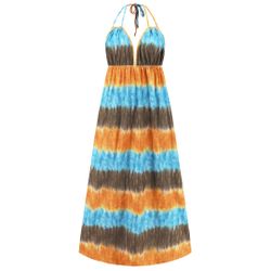 New Vibrant BEACH PARADISE TIE-DYE MAXI DRESS