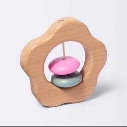 Wooden Baby Rattle flower -Cloud Island