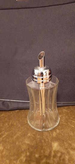 Vintage bistro style glass & metal sugar pourer