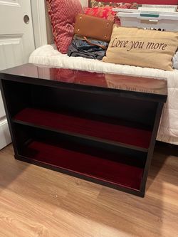 Cherry Wood Bookshelf with Two Shelves