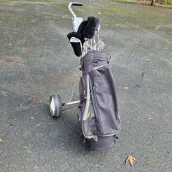 Dynacraft BFC Golf Clubs, Cart And Bag