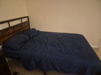 Full size bed frame and mattress
