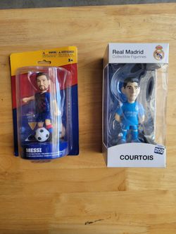 Lionel Messi and Courtois Figures