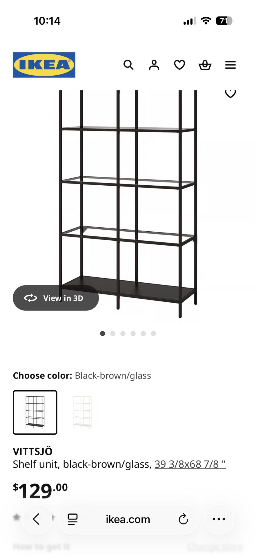 Ikea Vittsjo Shelves (1 tall & 1 short)