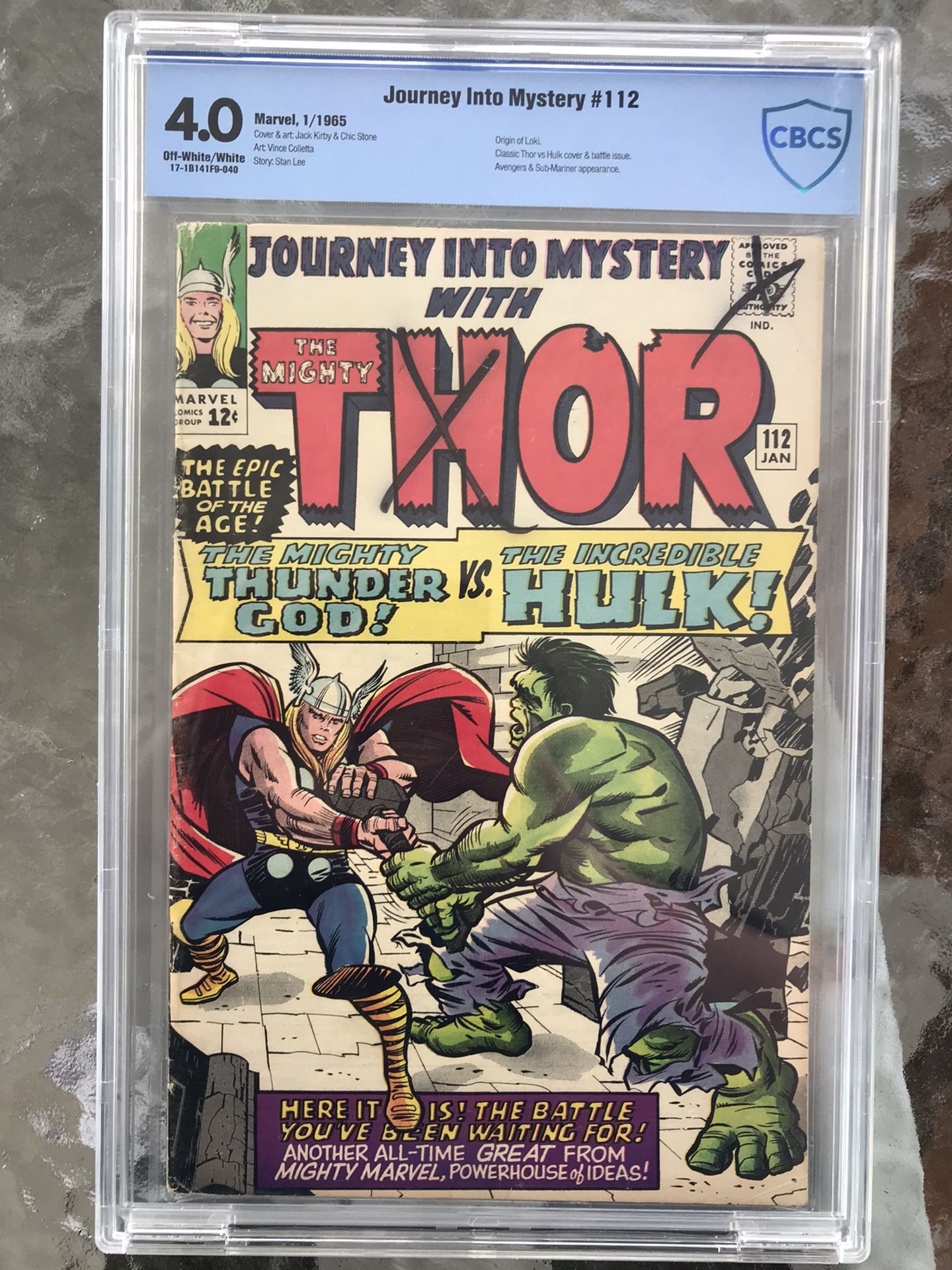 Journey Into Mystery #112 (1965) CBCS 4.0 — O/w to White; Origin of Loki; Like CGC