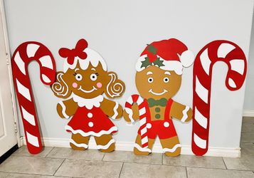 Hand Painted Wooden Christmas Yard Decor 