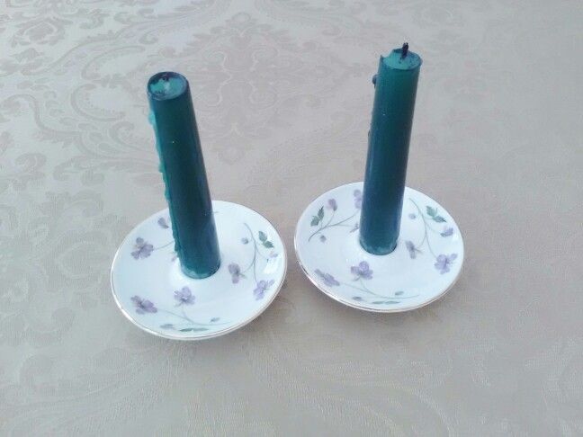 Royal Kent china candle holders