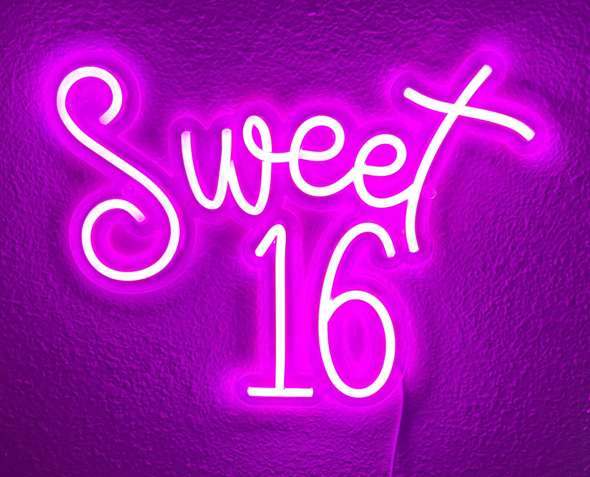 Pink Sweet 16 Neon Sign w/dimmer