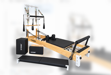 SYEDEE WOODEN PILATES REFORMER WITH TOWER & ACCESSORIES