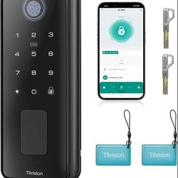 Fingerprint Door Lock,Keyless Entry Deadbolt with App Control,Touchscreen Keypad - Auto Lock & IP65 Waterproof - Smart Door Lock for Front Door,Home,O