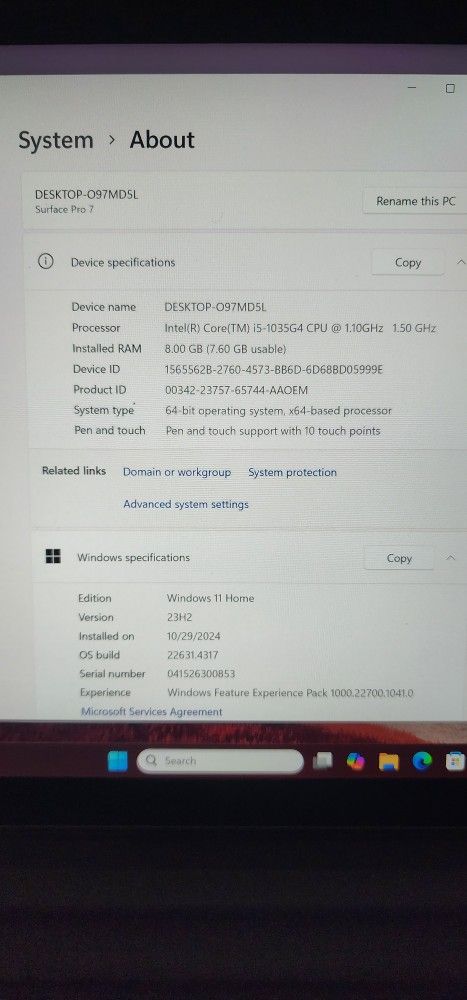 MICROSOFT SURFACE PRO 7