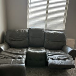 Leather Reclining Couch Set – 3 Seater + Recliner/Rocker- Purchased from R.C Willey