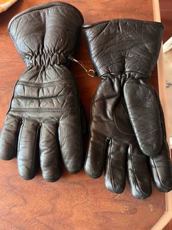 Dark Brown Leather motorcycle Winter Gloves