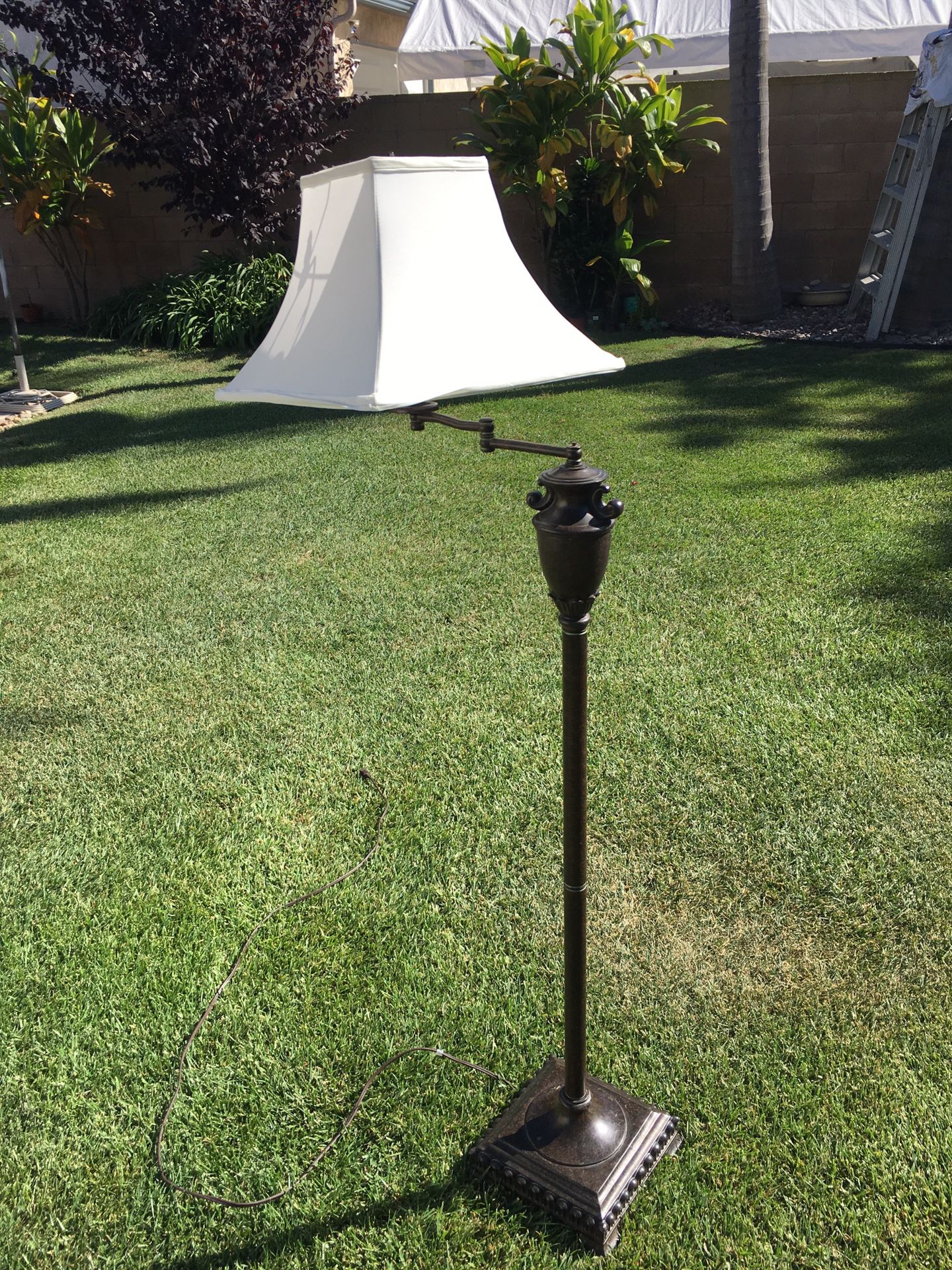 PRICE LOWERED! Swing arm floor lamp-antique bronze finish
