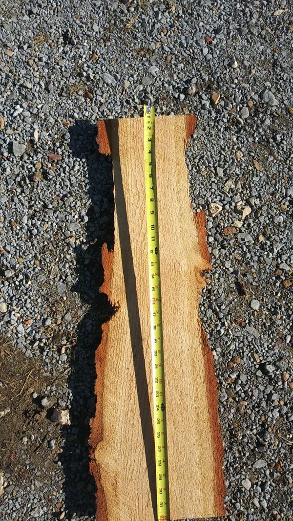 36 x 1 x 9 Rough cut Natural organic Live edge Red oak