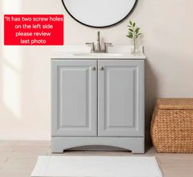 ✨️ Glacier Bay 31 in. Single Sink Pearl Gray Bath Vanity with White Cultured Marble Top (Assembled) 9421