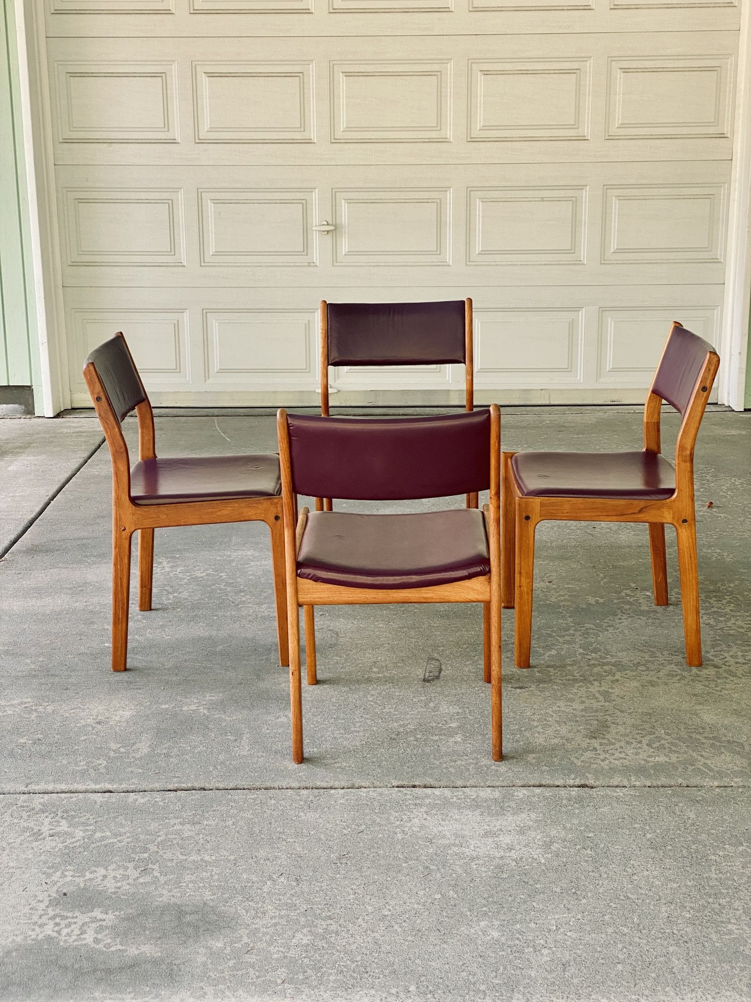 Mid Century Teak Dining Chair Set (set of 4)