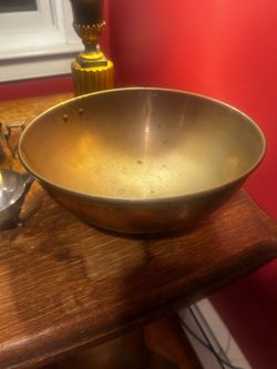 Vintage Large Brass Mixing Bowl