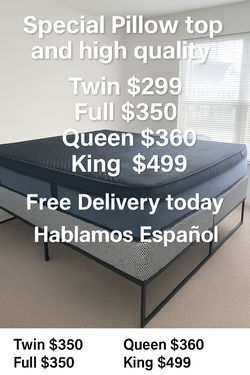 🔥 Special Queen Pillows Top With Free Box Spring - Same Day Delivery