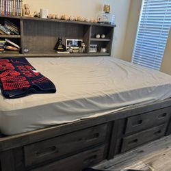 Bookshelf / Storage Bed (Full Size) with 3 Drawer Dresser - MUST SELL ASAP