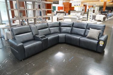 Kuka 6 Piece Leather Power Sectional