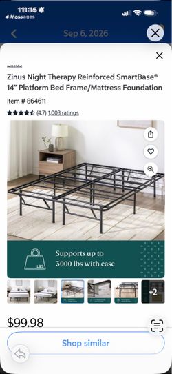 Zinus Night Therapy SmartBase 14" Platform Bed Frame