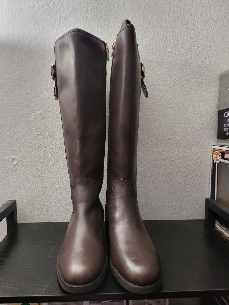 Coach Women's Easton Western Boots Size 7.5 Chestnut
