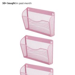 New In Box. Set Of 3 PINK 🩷 Wall Organizers. Very Nice. See Photos. Cash / Pickup Only 