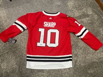 Patrick Sharp Signed Blackhawks Adidas Jersey Size 54 Beckett COA