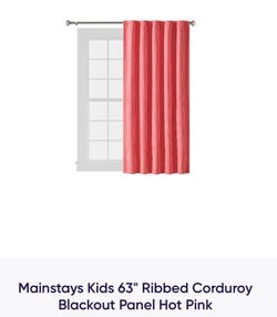 Mainstays Kids 63" Ribbed Corduroy Blackout Panel Hot Pink