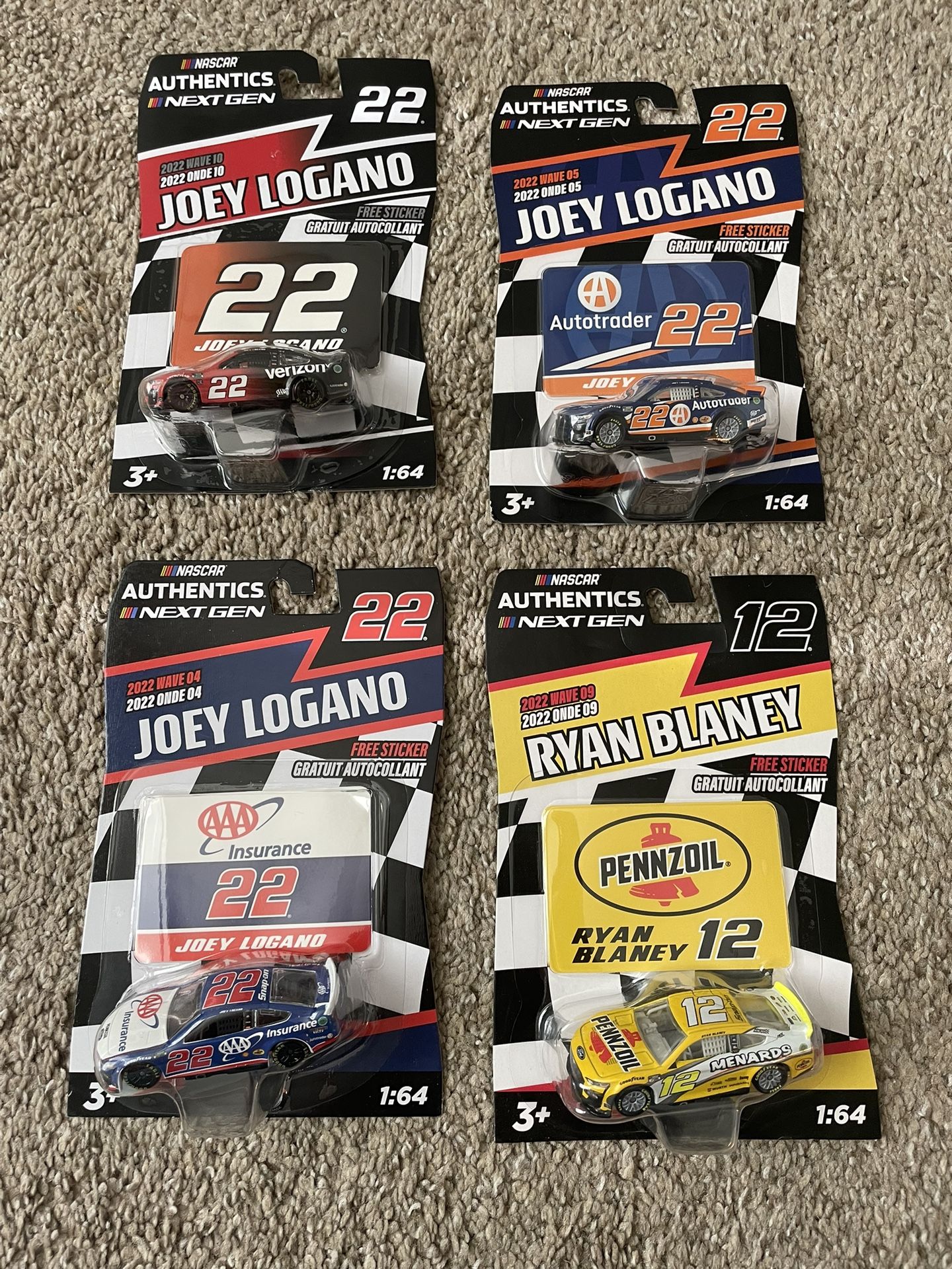 NASCAR Authentics Lionel Racing Joey Logano(3x) and Ryan Blaney 1:64 diecast Team Penske