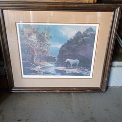 Signed Western Art Print O. Wieghorst