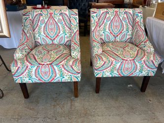 HomePop Classic Swoop Accent Chair - Bold Paisley/ arm chairs / living room chairs