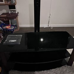 Smoke Glass And Wood TV Media Stand Now Free