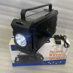 301 Portable Bluetooth Speaker with Solar Charge,Wireless Speaker Audio with Outdoor Emergency Flashlight