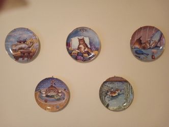 Danbury Mint Gary Patterson Comical Cats Collector Plate Set Of 8