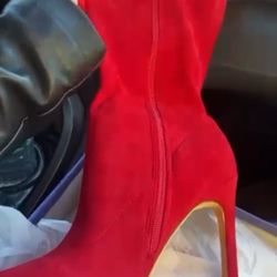 Red High Heel Boots 