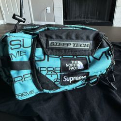 New Supreme x The North Face Steep Tech Teal/Black Waist Bag Fanny Pack