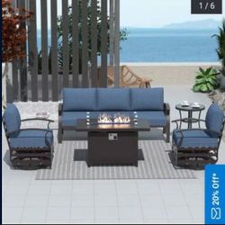 Patio Furniture Set Outdoor Patio Furniture Patio Chairs Aluminum Patio Chairs Aluminum Outdoor Patio Furniture Set  Propane Fire Pit Outdoor Patio 🆕