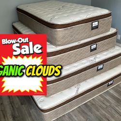 12in King Size Organic Cloud Comfort Europillow Top Mattress 