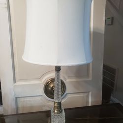 Vintage Brass And Crystal Table Lamp