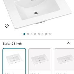 24" Bathroom Sink, White