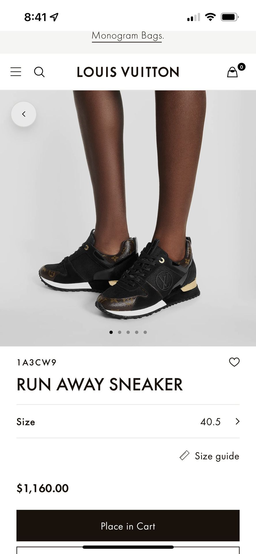 louis-vuitton run away sneakers womens 8