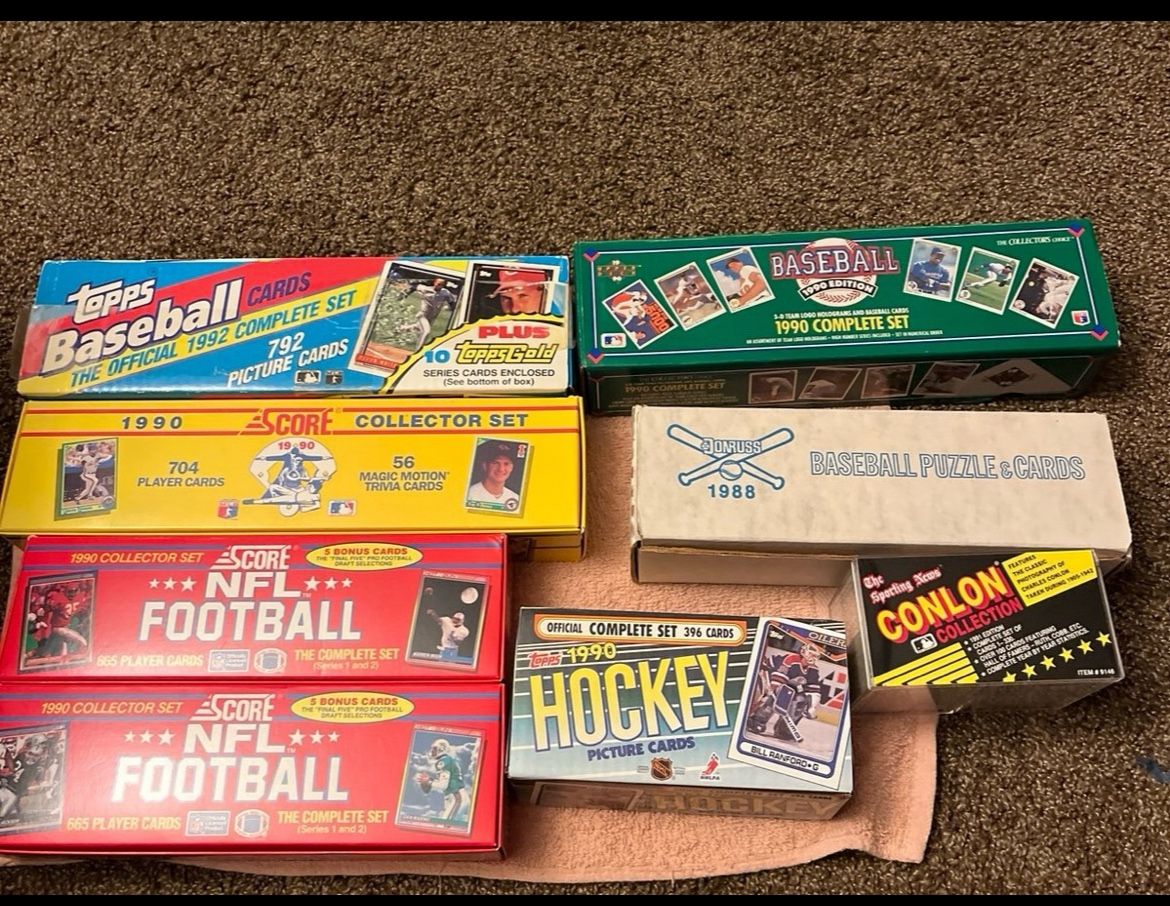 Sports Card Lot – 1992 Topps, 1990 Score, 1988 Donruss, UD, Football & More