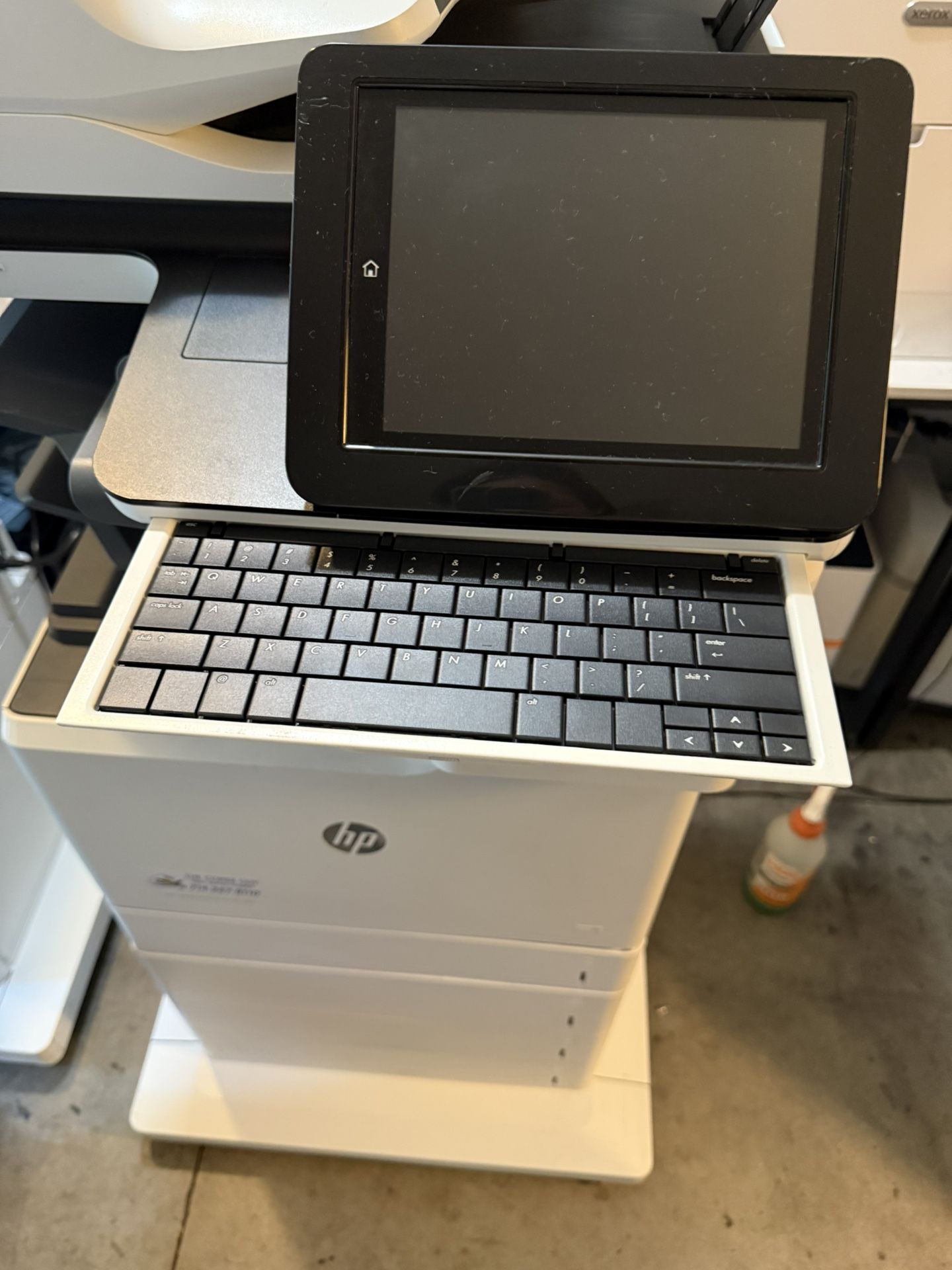 HP Color LaserJet Enterprise Flow MFP M681 — 5-Drawer Color Printer with Finisher & Keyboard