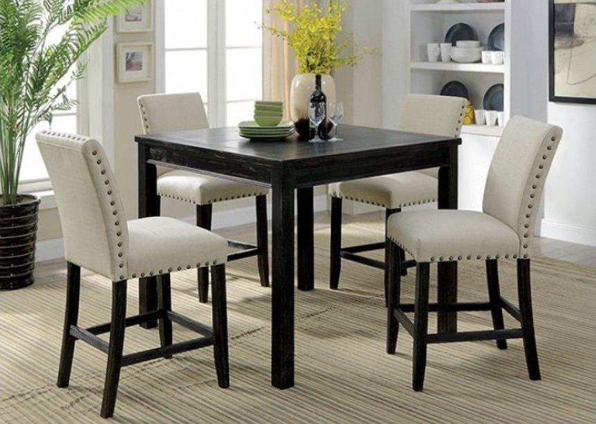 Black Counter Height Dining Table Set (Free Delivery)