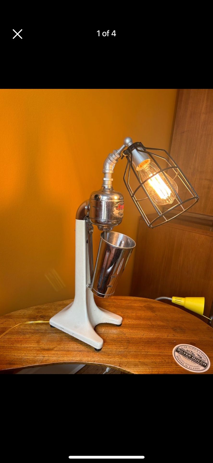 Vintage Malt Machine Lamp